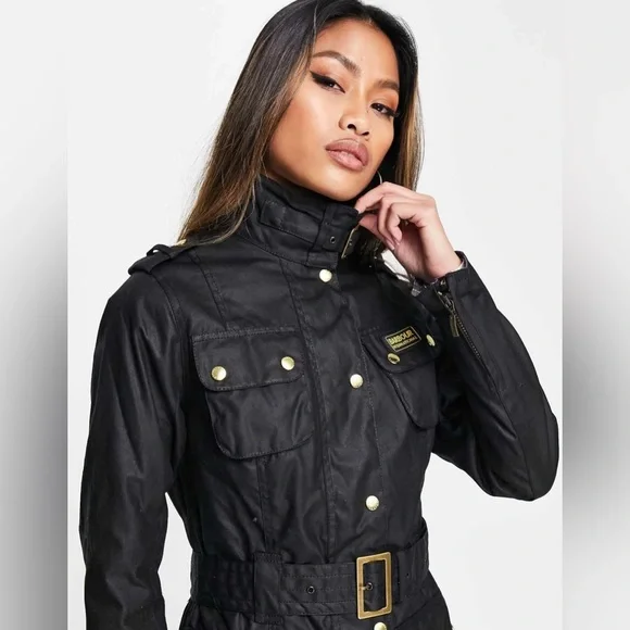BARBOUR INTERNATIONAL WOMEN'S INTERNATIONAL WAX JACKET - BLACK NWOT - Picture 3 of 14